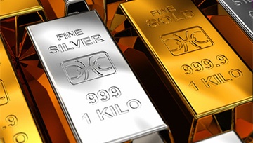 gold and silver bars
